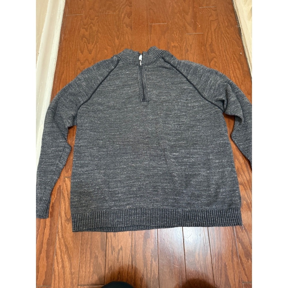 Tommy Bahama di sabbia Mens Reversible Quarter Zip Sweater Gray Cotton Large